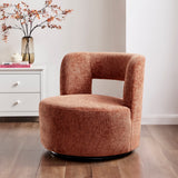 Jazzlyn Fabric Swivel Accent Chair Grenada Terracotta, Orange 1900206-634 New Pacific Direct