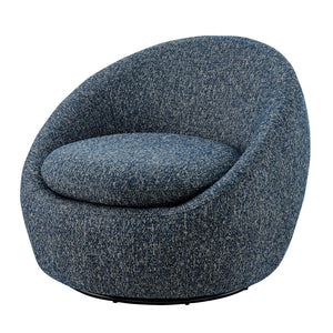 Adelmo Fabric Swivel Accent Chair Prussian Blue 1900209-641 New Pacific Direct