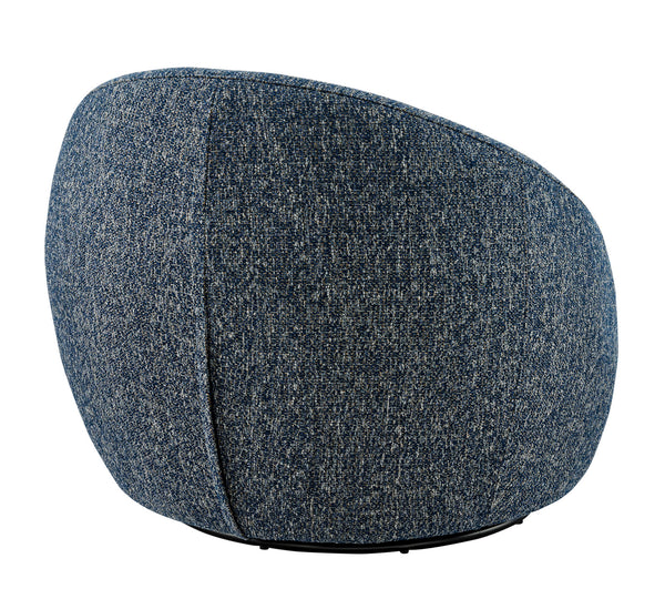 Adelmo Fabric Swivel Accent Chair Prussian Blue 1900209-641 New Pacific Direct