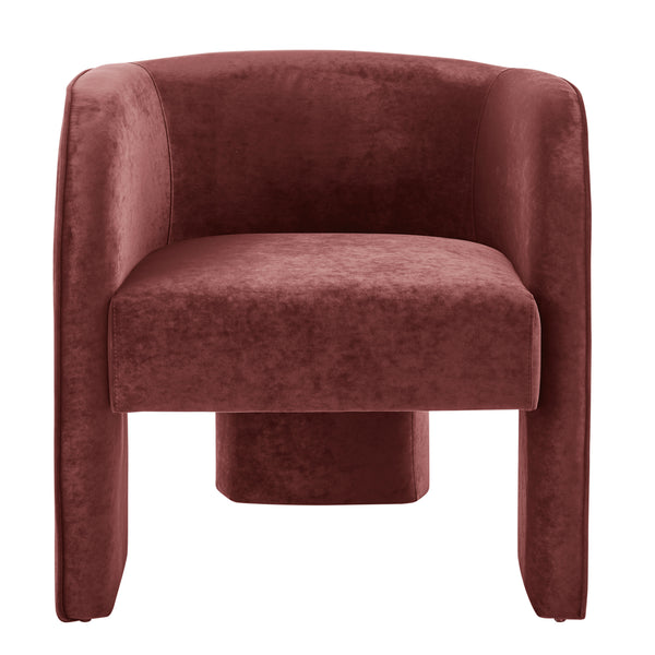 Matteo Velvet Accent Arm Chair Dainty Maroon, Red 1900211-618 New Pacific Direct