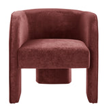 Matteo Velvet Accent Arm Chair Dainty Maroon, Red 1900211-618 New Pacific Direct