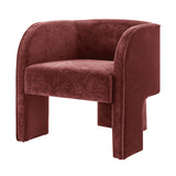 Matteo Velvet Accent Arm Chair Dainty Maroon, Red 1900211-618 New Pacific Direct