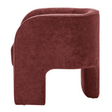 Matteo Velvet Accent Arm Chair Dainty Maroon, Red 1900211-618 New Pacific Direct