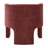 Matteo Velvet Accent Arm Chair Dainty Maroon, Red 1900211-618 New Pacific Direct