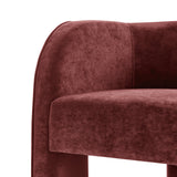 Matteo Velvet Accent Arm Chair Dainty Maroon, Red 1900211-618 New Pacific Direct