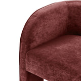 Matteo Velvet Accent Arm Chair Dainty Maroon, Red 1900211-618 New Pacific Direct