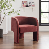 Matteo Velvet Accent Arm Chair Dainty Maroon, Red 1900211-618 New Pacific Direct