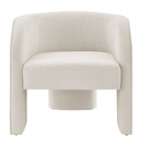 Matteo Velvet Accent Arm Chair Dainty Cream, Beige 1900211-623 New Pacific Direct