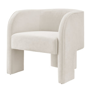 Matteo Velvet Accent Arm Chair Dainty Cream, Beige 1900211-623 New Pacific Direct