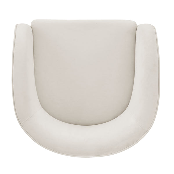 Matteo Velvet Accent Arm Chair Dainty Cream, Beige 1900211-623 New Pacific Direct