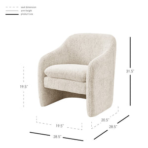New Pacific Direct Zella Fabric  Accent Arm Chair Concord Cream, Beige 100% Polyester, Plywood 1900212-646-npd