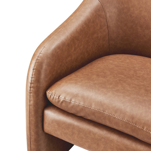 Zella PU Accent Arm Chair Vintage Cider, Brown 1900213-VCD New Pacific Direct