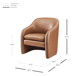 Zella PU Accent Arm Chair Vintage Cider, Brown 1900213-VCD New Pacific Direct