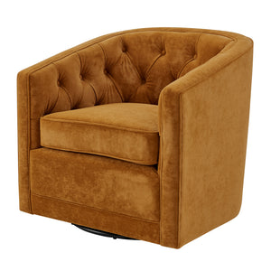 Walsh Velvet Swivel Accent Arm Chair Dainty Caramel, Brown 1900214-619 New Pacific Direct