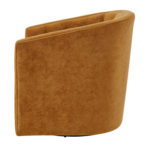 Walsh Velvet Swivel Accent Arm Chair Dainty Caramel, Brown 1900214-619 New Pacific Direct