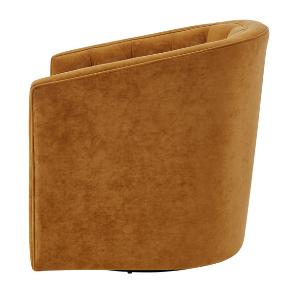 Walsh Velvet Swivel Accent Arm Chair Dainty Caramel, Brown 1900214-619 New Pacific Direct