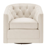 Walsh Velvet Swivel Accent Arm Chair Dainty Cream, Beige 1900214-623 New Pacific Direct