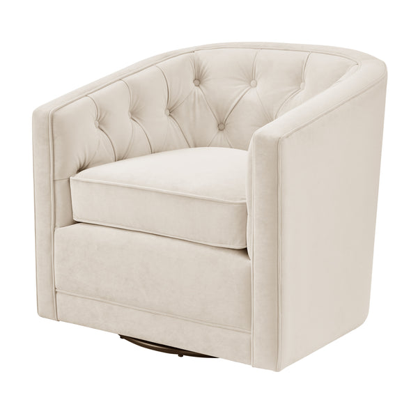 Walsh Velvet Swivel Accent Arm Chair Dainty Cream, Beige 1900214-623 New Pacific Direct