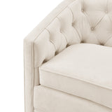 Walsh Velvet Swivel Accent Arm Chair Dainty Cream, Beige 1900214-623 New Pacific Direct