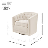 Walsh Velvet Swivel Accent Arm Chair Dainty Cream, Beige 1900214-623 New Pacific Direct