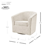 Ernest Fabric Swivel Accent Arm Chair Concord Cream, Beige 1900215-646 New Pacific Direct