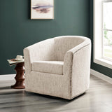 Ernest Fabric Swivel Accent Arm Chair Concord Cream, Beige 1900215-646 New Pacific Direct