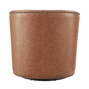 Ernest PU Swivel Accent Arm Chair Vintage Cider, Brown 1900216-VCD New Pacific Direct