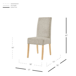 Valencia Fabric Dining Side Chair - Set of 2 Pasadena Beige 1900217-638 New Pacific Direct