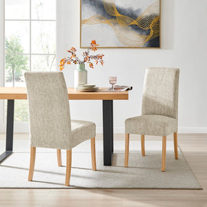 Valencia Fabric Dining Side Chair - Set of 2 Pasadena Beige 1900217-638 New Pacific Direct
