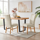 Milton Fabric Dining Side Chair - Set of 2 Pasadena Beige 1900219-638 New Pacific Direct