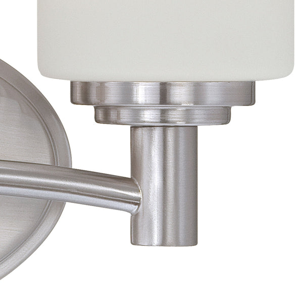 Thomas Lighting Pittman Frosted Glass Cylinder Vanity Light for Modern Bathroom Walls Nickel 12'' Wide 2-Light Vanity Light 190022217