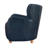 Tiffany Top Grain Leather Accent Arm Chair Garrett Blue 1900223-429 New Pacific Direct