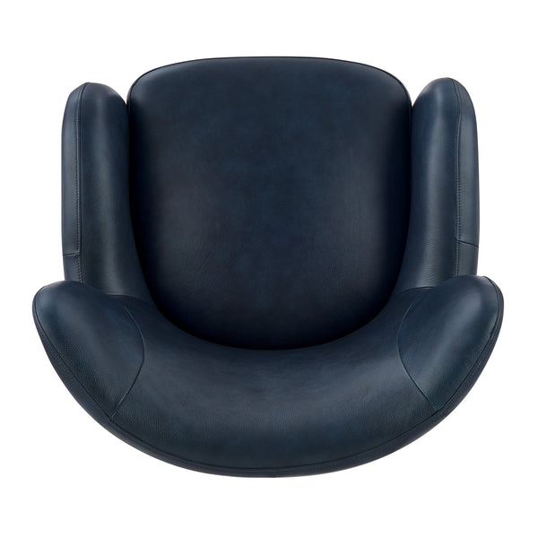 Tiffany Top Grain Leather Accent Arm Chair Garrett Blue 1900223-429 New Pacific Direct