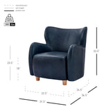 Tiffany Top Grain Leather Accent Arm Chair Garrett Blue 1900223-429 New Pacific Direct