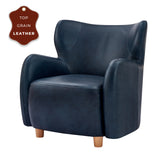 Tiffany Top Grain Leather Accent Arm Chair Garrett Blue 1900223-429 New Pacific Direct