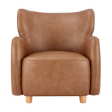 Tiffany Top Grain Leather Accent Arm Chair Garrett Caramel, Brown 1900223-685 New Pacific Direct