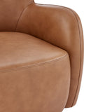 Tiffany Top Grain Leather Accent Arm Chair Garrett Caramel, Brown 1900223-685 New Pacific Direct