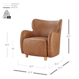 Tiffany Top Grain Leather Accent Arm Chair Garrett Caramel, Brown 1900223-685 New Pacific Direct