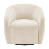 Regina Velvet Swivel Accent Arm Chair Dainty Cream, Beige 1900224-623 New Pacific Direct