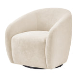 Regina Velvet Swivel Accent Arm Chair Dainty Cream, Beige 1900224-623 New Pacific Direct