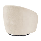 Regina Velvet Swivel Accent Arm Chair Dainty Cream, Beige 1900224-623 New Pacific Direct