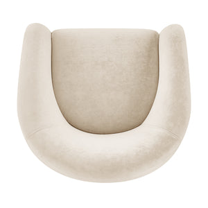 Regina Velvet Swivel Accent Arm Chair Dainty Cream, Beige 1900224-623 New Pacific Direct