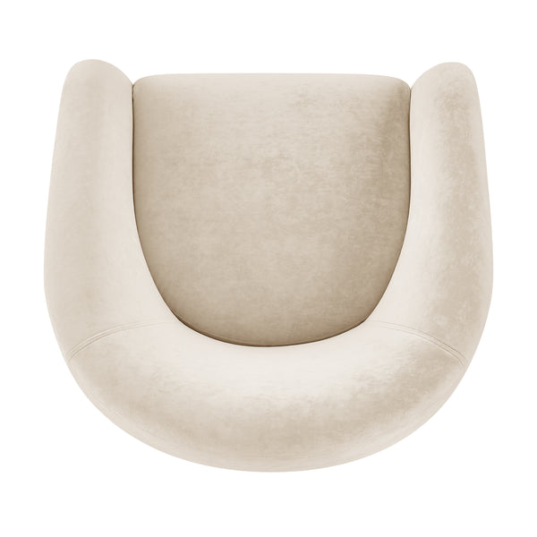 Regina Velvet Swivel Accent Arm Chair Dainty Cream, Beige 1900224-623 New Pacific Direct