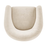 Regina Velvet Swivel Accent Arm Chair Dainty Cream, Beige 1900224-623 New Pacific Direct