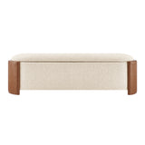 Alyssa Fabric/PU Storage Bench Palladian Beige/Vintage Cider, Beige 1900225-61CD New Pacific Direct