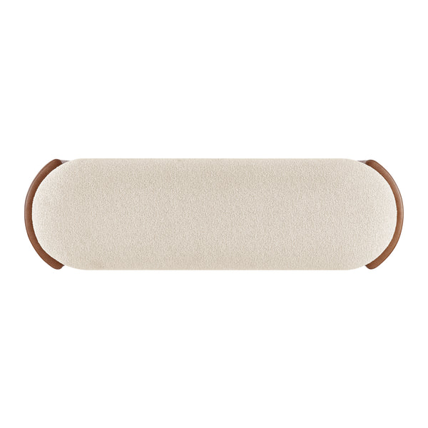 Alyssa Fabric/PU Storage Bench Palladian Beige/Vintage Cider, Beige 1900225-61CD New Pacific Direct