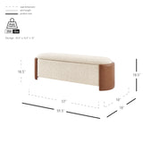 Alyssa Fabric/PU Storage Bench Palladian Beige/Vintage Cider, Beige 1900225-61CD New Pacific Direct