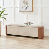 Alyssa Fabric/PU Storage Bench Palladian Beige/Vintage Cider, Beige 1900225-61CD New Pacific Direct