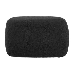 Carlese Fabric Small Ottoman Palladian Charcoal, Black 1900226-612 New Pacific Direct