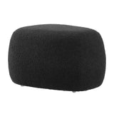 Carlese Fabric Small Ottoman Palladian Charcoal, Black 1900226-612 New Pacific Direct